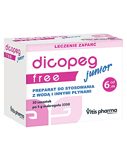 Dicopeg Junior Free, Leczenie zaparć, Saszetki dla dzieci od 6. miesiąca życia