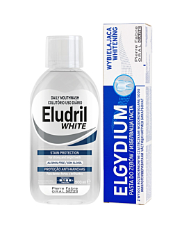 Eludril Zestaw: Płukanka White 500 ml+ Pasta wybielająca 75ml 