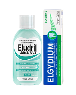 Eludril Zestaw Sensitive: Pasta do zębów 75 ml + Płukanka 500 ml 