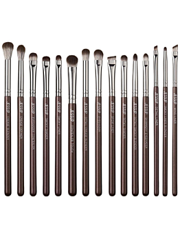 JESSUP Brown Makeup Brushes zestaw pędzli do makijażu oczu T499 15szt.