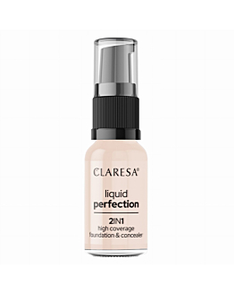 Claresa Liquid Perfection 2w1 korektor i podkład kryjący 101 Light, 18g