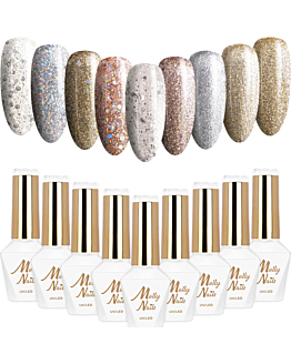 MollyNails Queens Of Life Zestaw 9 Lakierów Hybrydowych Do Paznokci 8g