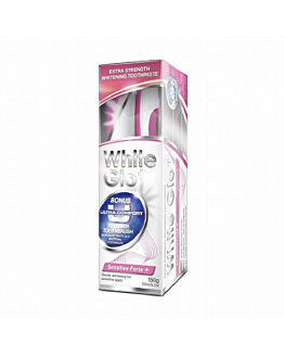 White Glo Sensitive Forte+ wybielająca pasta do wrażliwych zębów, 100ml + szczoteczka do zębów
