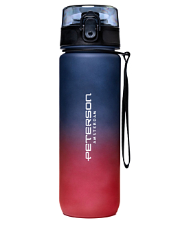 Peterson bidon na wodę sportowy 750 ml butelka motywacyjna niebiesko-czerwony