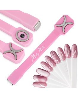 MollyNails Magnetyzer Dwustronny Do Kociego Oka Cat Eye Różowy
