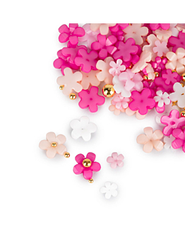MollyNails Ozdoby Do Paznokci Kwiatki Akrylowe Z Kulkami Mix Kolorów Nr 1 150 szt