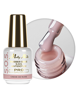 MollyNails S.O.S Antidotum Pro Salon Baza Kauczukowa Elastyczna Creme De Nude 15 g