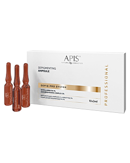 APIS Depiq Pro System depigmentująca ampułka z α-arbutyną 1% i kompleksem rozjaśniającym 2% 10x3ml
