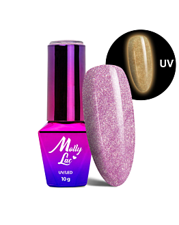 MollyLac Night Glowing Lakier Hybrydowy UV LED Kocie Oko Świecący w Ciemności Nr 674 One Caress 10 g