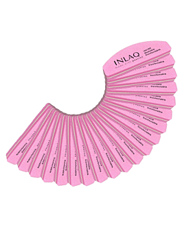 INLAQ Mini Polerka do Paznokci Łódka Różowa 100/180, 20 szt.