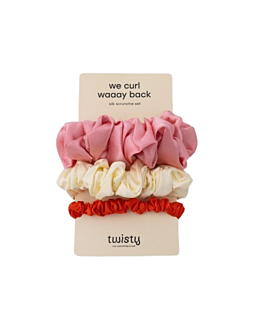 Twisty We Curl Waaay Back zestaw jedwabnych gumek do włosów 3szt