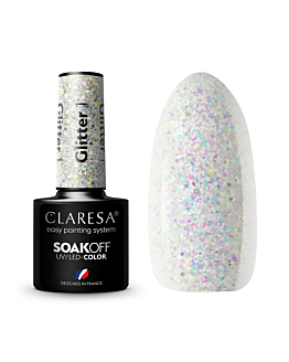 Claresa Soak Off UV/LED Glitter lakier hybrydowy 1, 5g