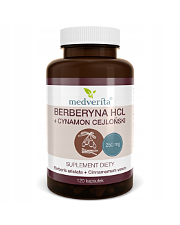 Medverita Berberyna HCL 98% 250mg + Cynamon 120 kapsułek