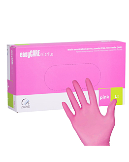 Zarys Easycare Nitrile Pink Rękawiczki Jednorazowe Nitrylowe Diagnostyczne i Ochronne Różowe Rozmiar L 100 szt.