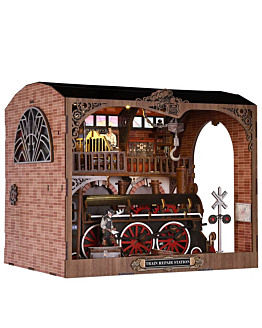 Habarri Miniaturowy domek Book Nook - Stacja King's Cross - Złota Era Pary