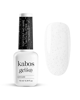 Kabos Gelike Top Coat No Wipe Brokatowy top do lakierów hybrydowych, Stardust 10 ml
