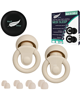 Medi Sleep Zatyczki do uszu stopery do spania rozmiar XS / S / M / L beżowe