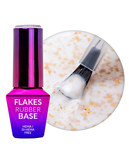 MollyLac Flakes Rubber Base Milk Gold Baza Kauczukowa Mleczna Ze Złotymi Płatkami 10 g