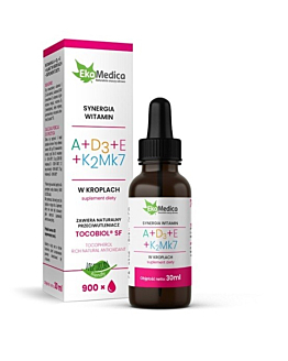 EkaMedica Witaminy A+D3+E+K2Mk-7, Krople, 30 ml