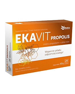 Ekavit Propolis Miód z propolisem + Dzika Róża, Pastylki do ssania
