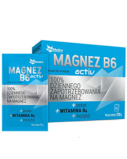 EkaMedica Magnez B6 Activ, Suplement diety z magnezem, witaminą B6 i inozytolem, Proszek