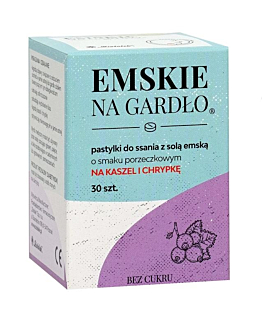 Emskie na gardło Pastylki do ssania o smaku porzeczkowym, 30 szt.