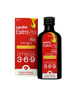 Estrovita Cardio, Kwasy omega-3-6-9 z olejów roślinnych, Płyn