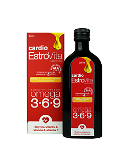 Estrovita Cardio, Kwasy omega-3-6-9 z olejów roślinnych, Płyn