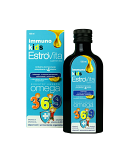 EstroVita Immuno Kids, Bioestry kwasów Omega 3-6-9, Płyn o smaku cytrynowym