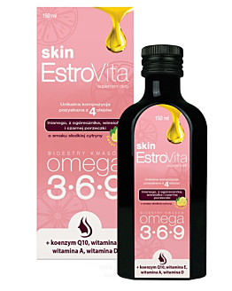 Estrovita Skin, Smak cytrynowy, Kwasy omega-3-6-9, Płyn 