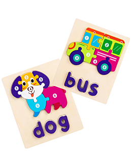 Habarri Puzzle drewniane - Autobus i Pies - Bus &  Dog