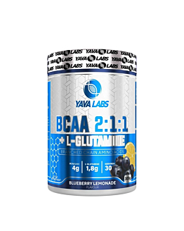 Yava Labs BCAA 2:1:1 L glutamina smak jagodowa lemoniada