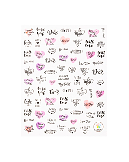 Allepaznokcie Naklejki Do Paznokci Samoprzylepne Walentynkowe Serca Napisy CA-621