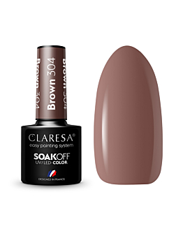 Claresa Soak Off UV/LED Brown lakier hybrydowy 304, 5g