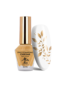 MollyNails PRO Stamping Chrome Lakier Do Stempli Złoty Gold 10 ml