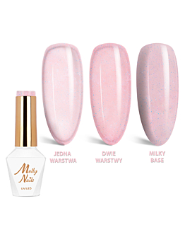 MollyNails Wedding Yes, I Do Transparent Glitter Pink Lakier Hybrydowy UV LED Nr 23 8 g