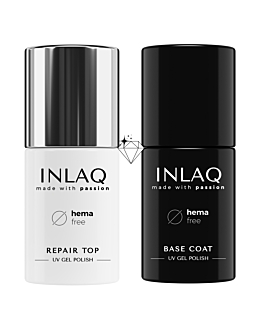 INLAQ Baza Hybrydowa, 6 ml + Top Hybrydowy Samoregenerujący, 6 ml