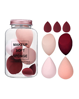 Ecarla Zestaw, 7 gąbeczek do makijażu Creamy Red