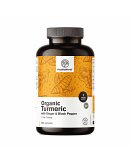 Healthy World BIO Kurkuma 480 mg - z imbirem i czarnym pieprzem, 365 kaps.