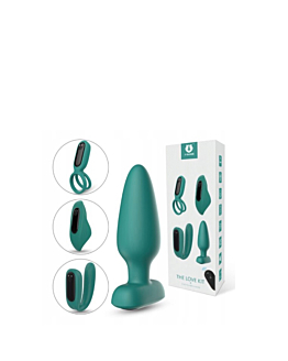 S-HANDE The Love Kit zestaw gadżetów intymnych 1 silniczek + 4 obudowy Dark Green