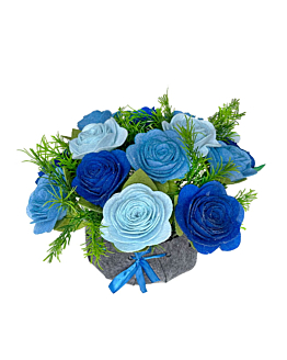 Habarri Kwiaty w koszyku - flower box DIY - Róże niebieskie