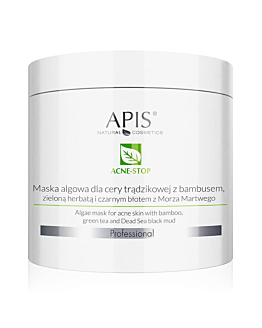 APIS Acne-Stop maska algowa dla cery trądzikowej z bambusem zieloną herbatą i czarnym błotem z Morza Martwego, 200g