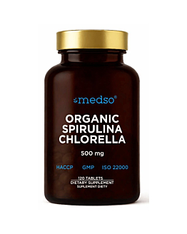 Medso Organiczna Spirulina + Chlorella 500 mg 120 tabletek