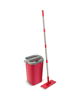 Lamart Mop Płaski  CLEAN LT8067 czerwony  Wiadro 11 Litrów
