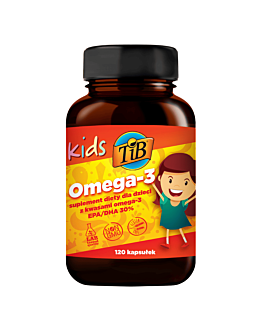 TiB Kids Omega-3 dla dzieci, 30% Kwasy tłuszczowe EPA/DHA, 120 kapsułek miękkich
