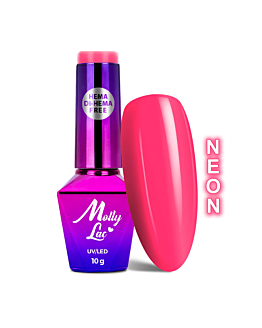 MollyLac Power Flower Lakier Hybrydowy UV LED Nr 722 Pink Gerbera Neon 10 g