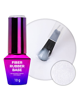 MollyNails Rubber Fiber Base Baza Kauczukowa UV LED Z Włóknami Milky 10 g