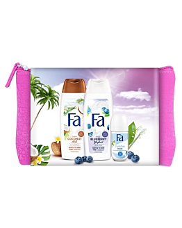 Fa Zestaw Blueberry Coconut (Żel pod prysznic + Mleczko + Roll-On )