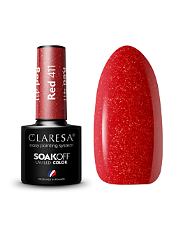 Claresa Soak Off UV/LED Red lakier hybrydowy 411, 5g