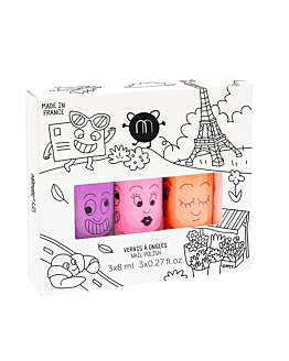 Nailmatic Kids Paris Neon zestaw lakierów do paznokci 3x8ml